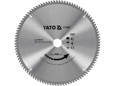 Диск пиляльний по алюмінію YATO, 300х30х3.0x2.2 мм, 100 зубців, R.P.M до 5000 1/хв