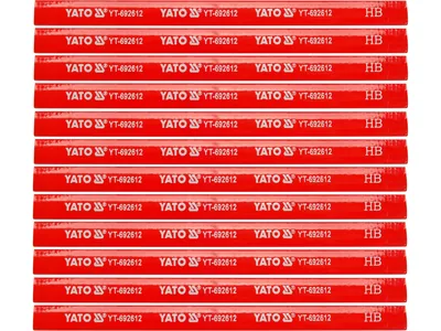 Олівці столярні YATO: з твердістю HB, L= 175х 5х 2 мм. 12 шт,