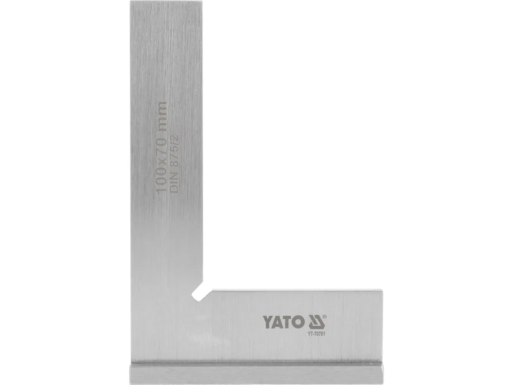 Кутник слюсарний 90° YATO з широкою основою, 100 х 70 мм