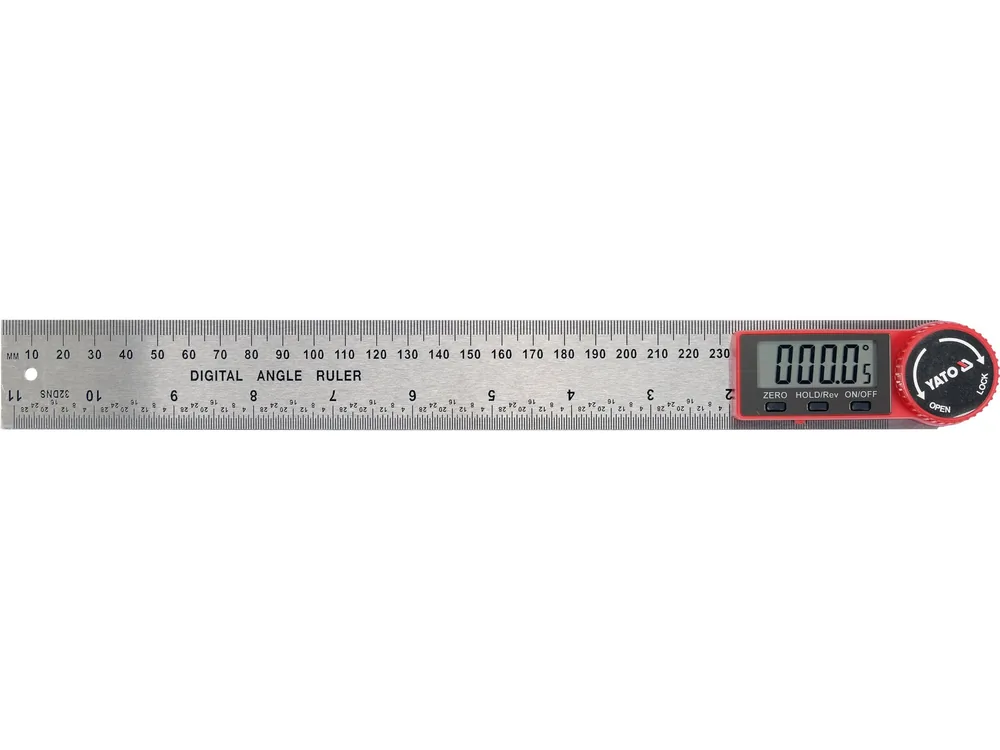 Кутомір електронний YATO l= 300 мм. 0-360°. 3V CR2032