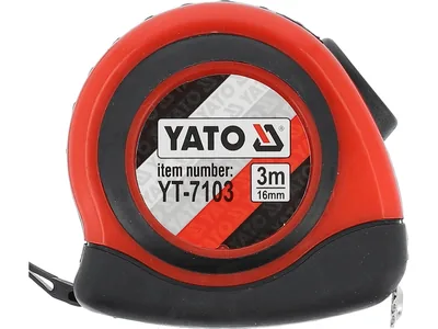 Рулетка YATO : L= 3 м x 16 мм. з нейлоновим покриттям, магнітним наконечником