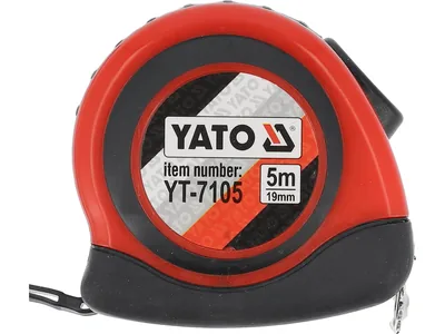 Рулетка YATO : L= 5 м х 19 мм. з нейлоновим покриттям, магнітним наконечником