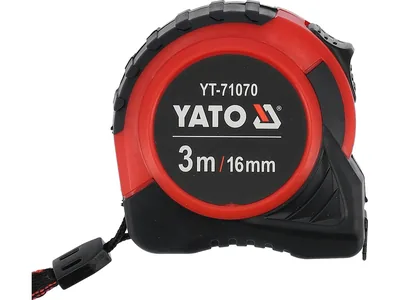 Рулетка YATO : L= 3 м x 16 мм, з сталевою стрічкою, нейлоновим покриттям