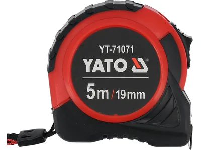 Рулетка YATO : L= 5 м x 19 мм, з сталевою стрічкою, нейлоновим покриттям