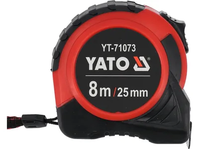 Рулетка YATO : L= 8 м x 25 мм, з сталевою стрічкою, нейлоновим покриттям