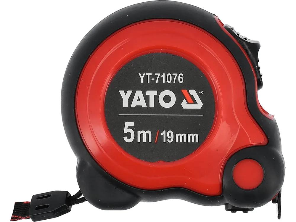 Рулетка YATO : L= 5м x 19мм,з сталевою стрічкою, нейлоновим покриттям, подвійним блокуванням