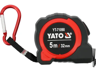 Рулетка з сталевою стрічкою YATO L= 5 м x 32мм, нейлоновим покриттям і магнітним наконечником