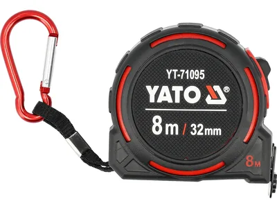 Рулетка з сталевою стрічкою YATO L= 8 м x 32мм, нейлоновим покриттям і магнітним наконечником