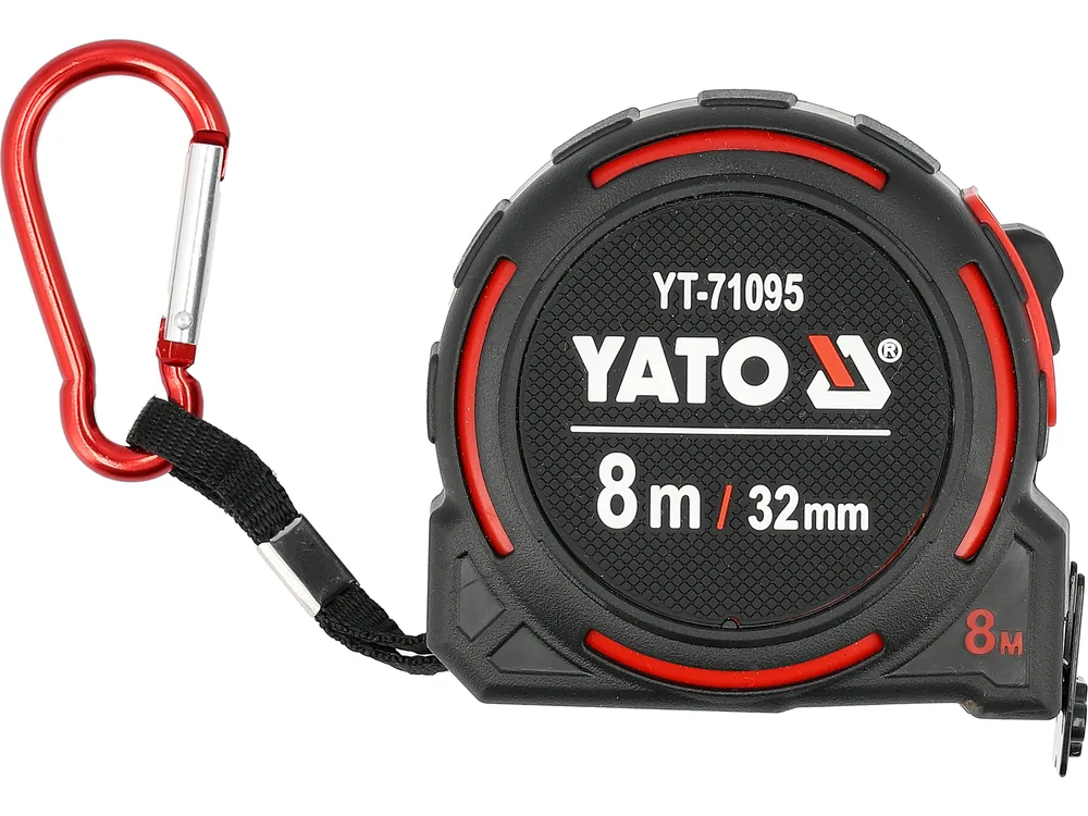 Рулетка з сталевою стрічкою YATO L= 8 м x 32мм, нейлоновим покриттям і магнітним наконечником