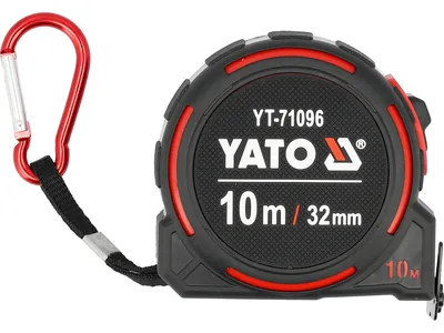 Рулетка з сталевою стрічкою YATO L= 10м x 32мм, нейлоновим покриттям і магнітним наконечником