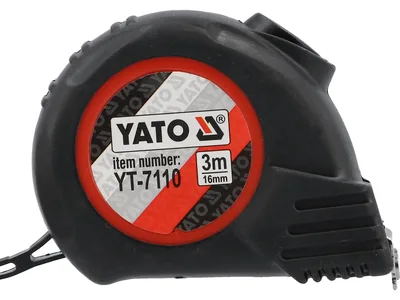 Рулетка YATO : L= 3 м х 16 мм. з нейлоновим покриттям, магнітним наконечником