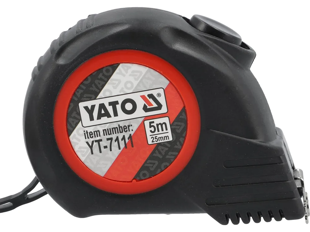 Рулетка YATO : L= 5 м х 25 мм. з нейлоновим покриттям, магнітним наконечником