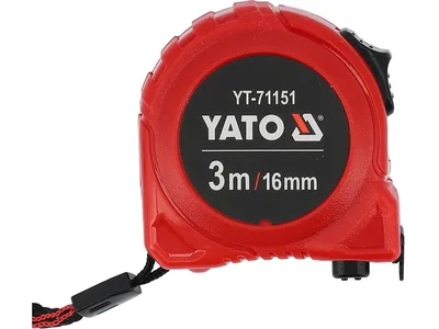 Рулетка YATO : L= 3 м x 16 мм. сталева стрічка з нейлоновим покриттям. подвійне блокування