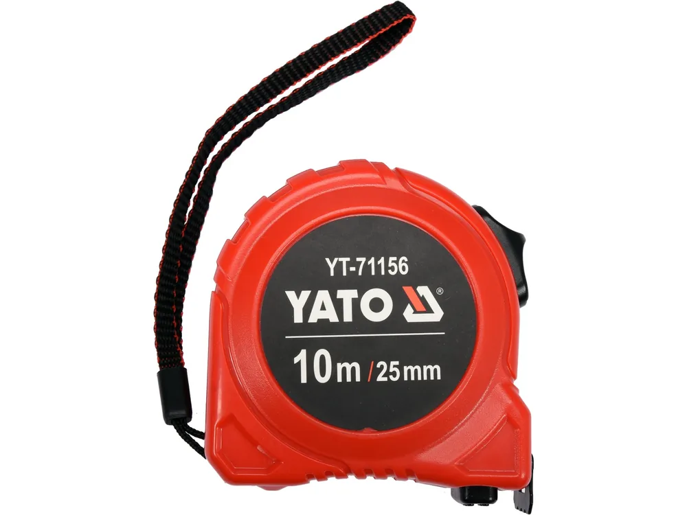 Рулетка YATO : L=10м x25мм, з сталевою стрічкою, нейлоновим покриттям, подвійним блокуванням