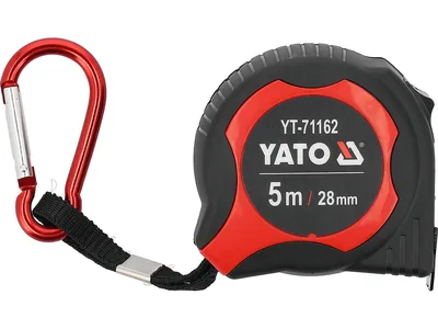 Рулетка з сталевою стрічкою YATO L= 5 м x 28 мм, 1-стороньою шкалою, лако-нейлоновим покриттям