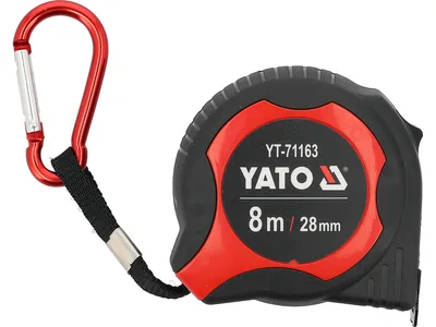 Рулетка з сталевою стрічкою YATO L= 8 м x 28 мм, 1-стороньою шкалою, лако-нейлоновим покриттям