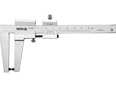 Штангенциркуль для гальмівних дисків YATO: l=160 мм, з діап.- 0-60 мм, точн ± 0,1мм, губки-55мм