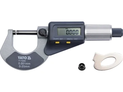 Мікрометр YATO з LCD цифровою шкалою, точністю 0.001 мм в діапазоні 0 - 25 мм