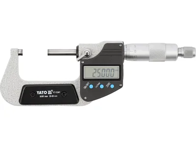 Мікрометр YATO з LCD цифровою шкалою, точністю 0.001 мм в діапазоні 25 - 50 мм