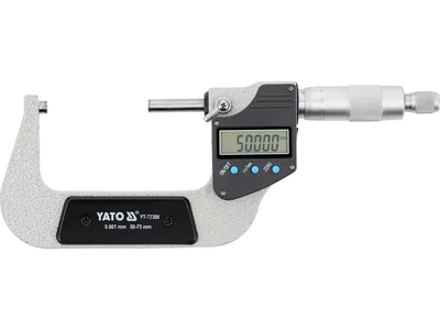 Мікрометр YATO з LCD цифровою шкалою, точністю 0.001 мм в діапазоні 50 - 75 мм