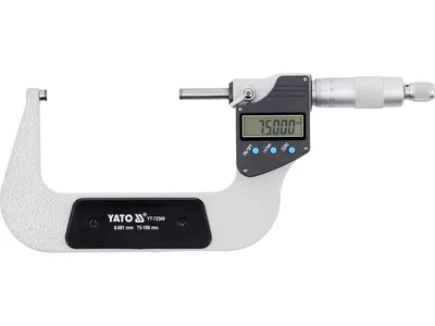 Мікрометр YATO з LCD цифровою шкалою, точністю 0.001 мм в діапазоні 75 - 100 мм