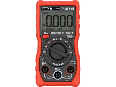 Мультиметр TRUE RMS електричних параметрів YATO з LCD-цифровим діапазоном 4000 від 2х1,5V;AA батар