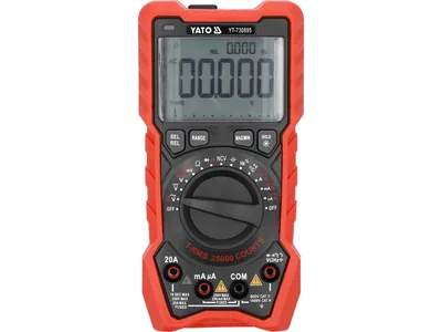 Мультиметр TRUE RMS електричних параметрів YATO з LCD-цифровим діапазоном 25000 від 3х1,5V;AA батар