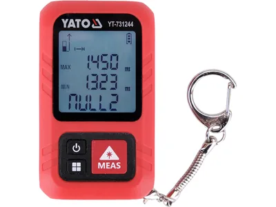 Дальномір лазерний брелок YATO з LCD- диспл, дальн- 30 м, похибка ±5 мм, живл- акумул. 220 мАГ