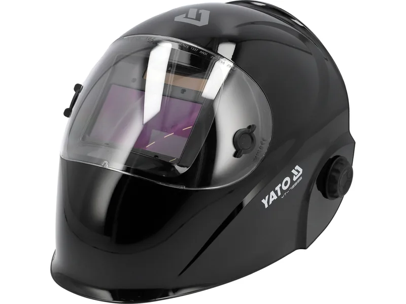 Маска електрозварювальника YATO TRUE COLOR з автозатемнюв фільтром 110х 90х 9,7 мм, вічко- 100х53 мм