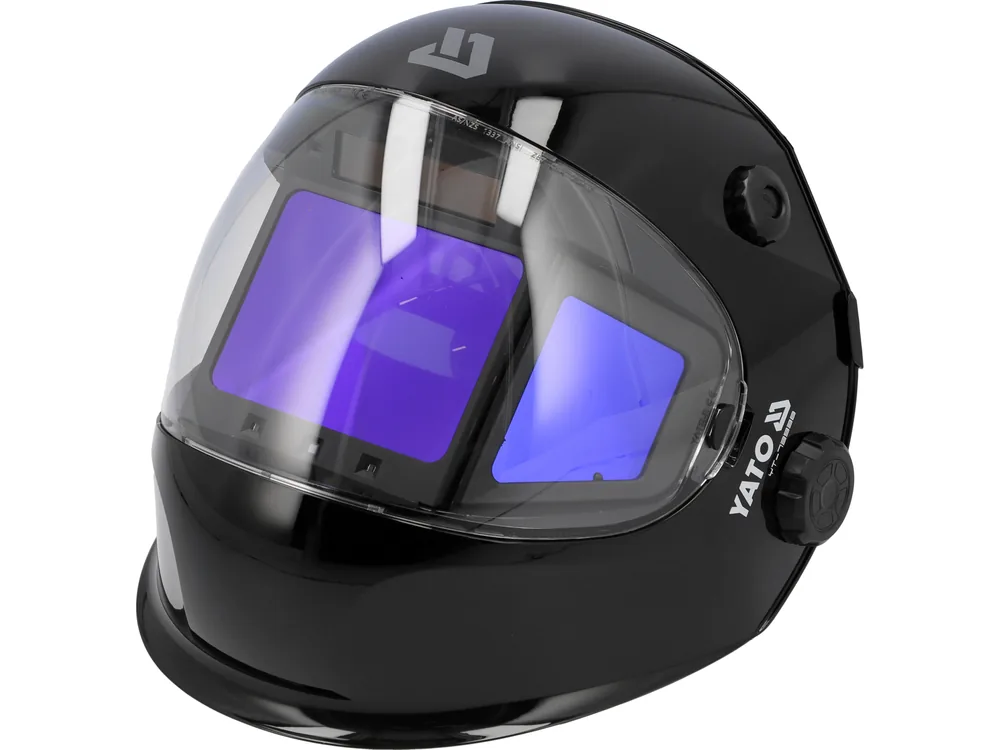 Маска електрозварювальника YATO TRUE COLOR з автозатемнюв фільтром 117х 156х 9,4мм, вічко- 108х82 мм