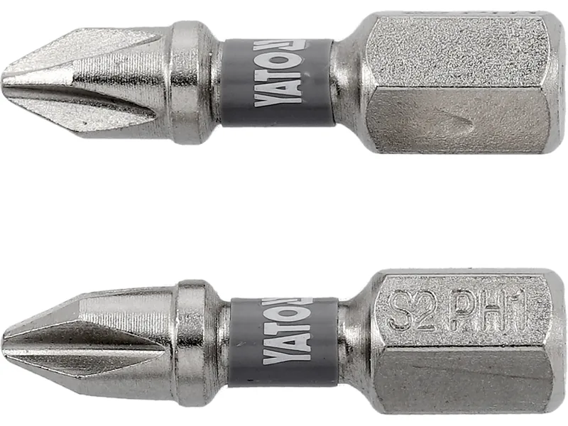 Насадка викруткова YATO PH1 х 25мм. HEX 1/4", покрита нікелем, 2шт.