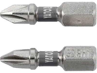 Насадка викруткова YATO PH1 х 25мм. HEX 1/4", покрита нікелем, 2шт.