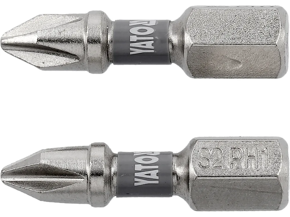 Насадка викруткова YATO PH1 х 25мм. HEX 1/4", покрита нікелем, 2шт.