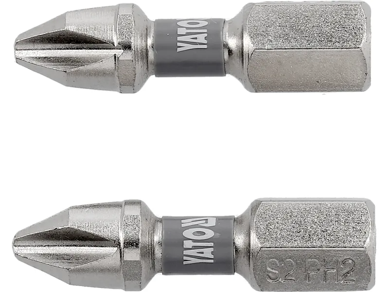 Насадка викруткова YATO PH2 х 25мм. HEX 1/4", покрита нікелем, 2шт.