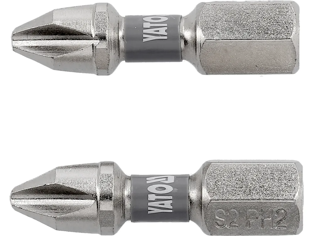 Насадка викруткова YATO PH2 х 25мм. HEX 1/4", покрита нікелем, 2шт.