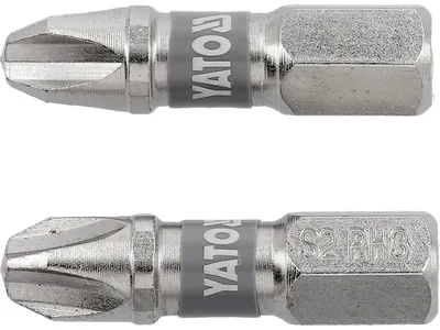 Насадка викруткова YATO PH3 х 25мм. HEX 1/4" нікельована, 2 уп/шт.
