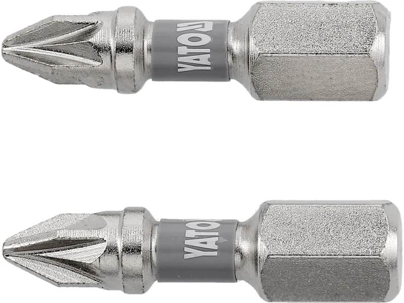 Насадка викруткова YATO PZ1 х 25мм. HEX 1/4", покрита нікелем, 2шт.