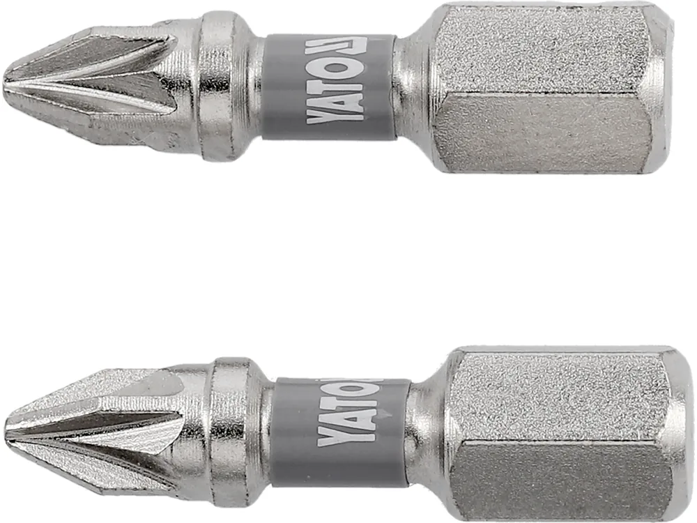 Насадка викруткова YATO PZ1 х 25мм. HEX 1/4", покрита нікелем, 2шт.