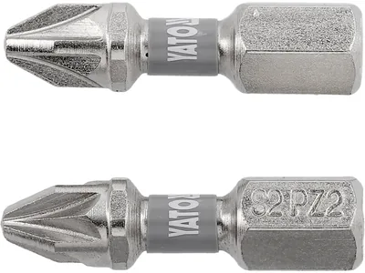 Насадка викруткова YATO PZ2 х 25мм. HEX 1/4", покрита нікелем, 2шт.