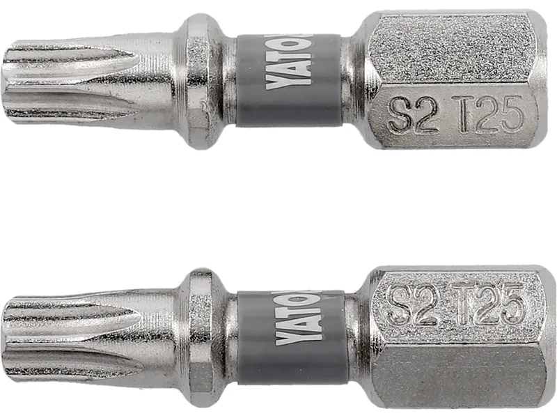 Насадка викруткова YATO TORX T25 х 25 мм. HEX 1/4", покрита нікелем, 2 шт.