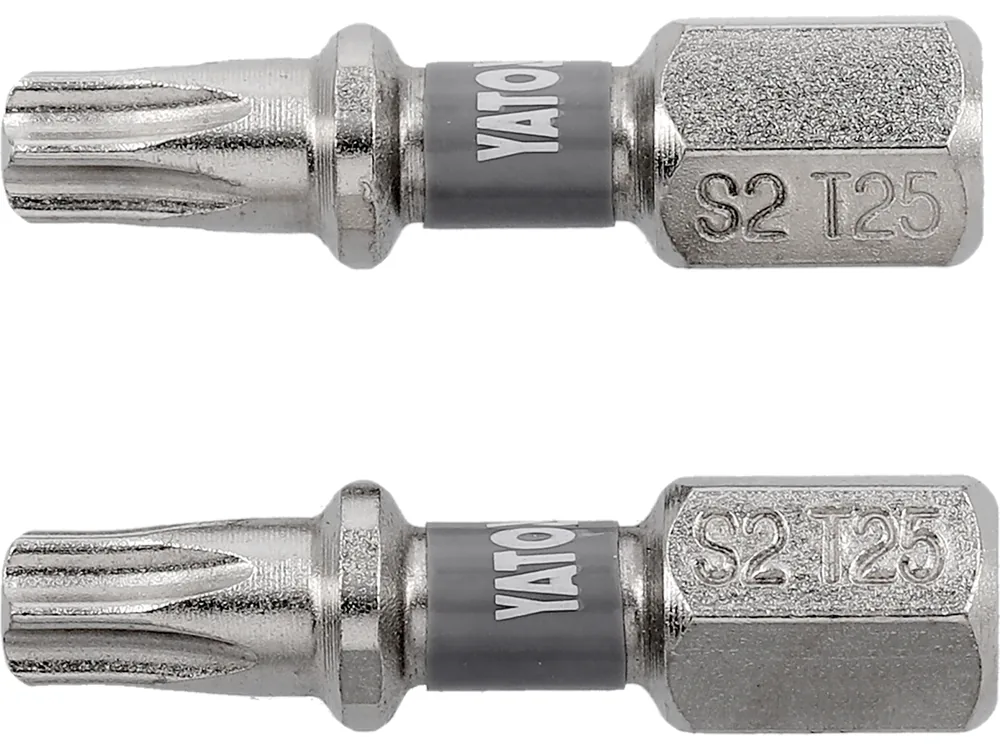 Насадка викруткова YATO TORX T25 х 25 мм. HEX 1/4", покрита нікелем, 2 шт.