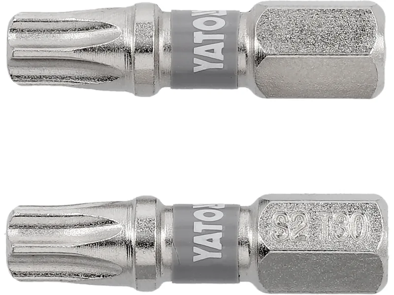 Насадка викруткова YATO TORX T30 х 25 мм. HEX 1/4", покрита нікелем, 2 шт.