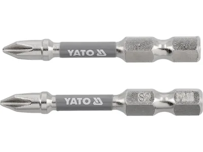 Насадка викруткова YATO PH1 х 50мм. HEX 1/4", покрита нікелем, 2шт.