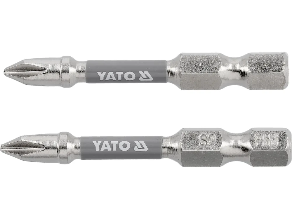 Насадка викруткова YATO PH1 х 50мм. HEX 1/4", покрита нікелем, 2шт.