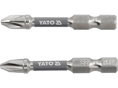 Насадка викруткова YATO PH2 х 50 мм. HEX 1/4", покрита нікелем, 2шт.