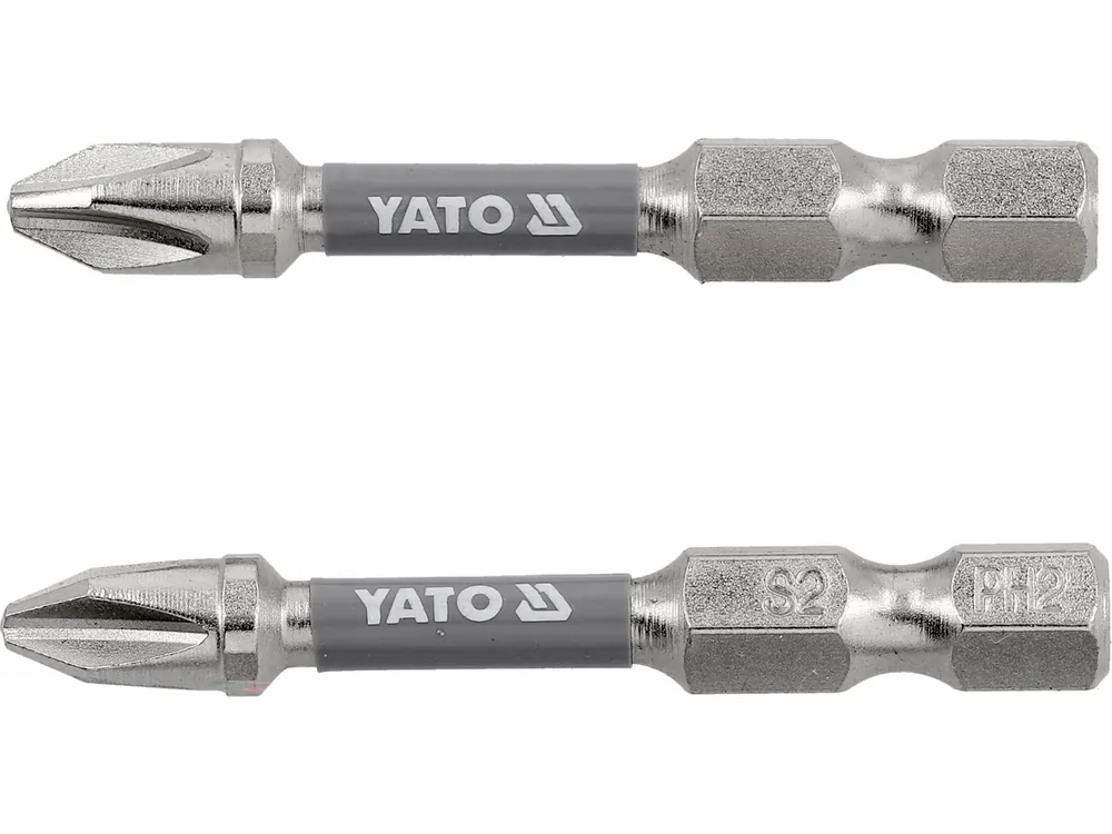 Насадка викруткова YATO PH2 х 50 мм. HEX 1/4", покрита нікелем, 2шт.
