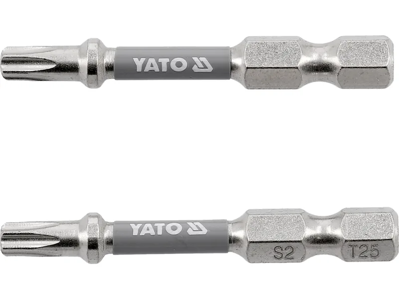 Насадка викруткова YATO TORX T25 х 50 мм. HEX 1/4", покрита нікелем, 2 шт.