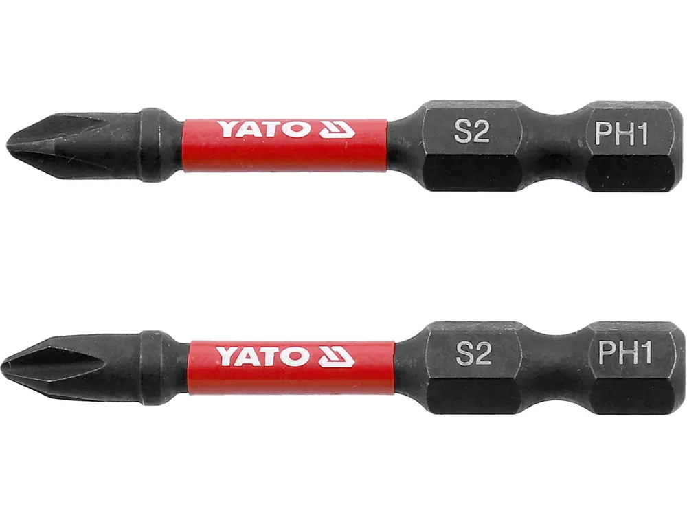 Насадка викруткова ударна YATO PH1 х 50 мм. HEX 1/4", 2 шт.