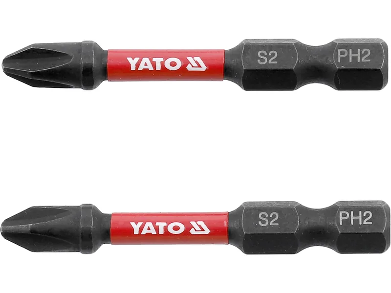 Насадка викруткова ударна YATO PH2 х 50 мм. HEX 1/4", 2 шт.