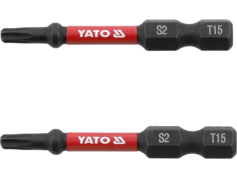 Насадка викруткова ударна YATO TORX T15 х 50 мм. HEX 1/4", 2 шт.